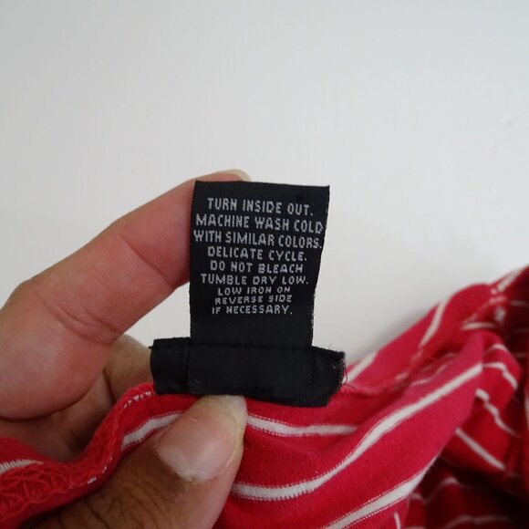 Rue21 Red/Pink White Striped Tube Top Women Juniors Size M Stretch Built-in Bra - Picture 5 of 8